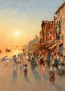 wilhelm von gegerfelt Evening View from Venice oil painting